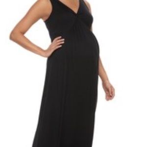 NWT A:Glow Maternity maxi dress black xs